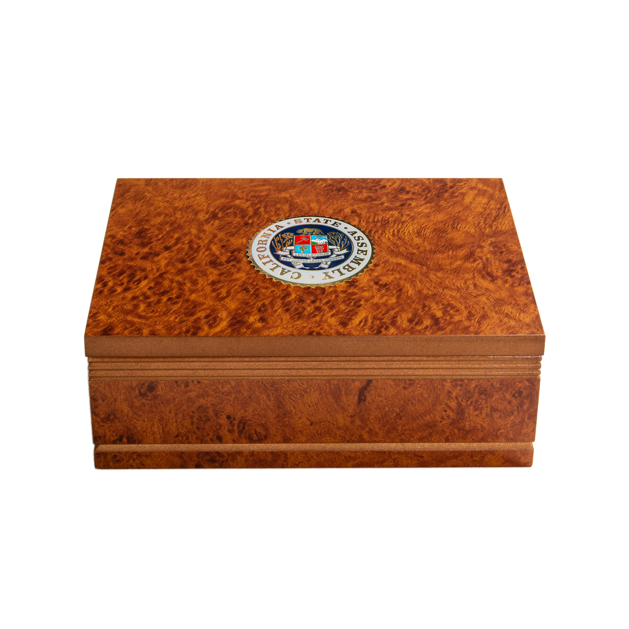 Medium Burlwood Keepsake Box with Assembly Seal