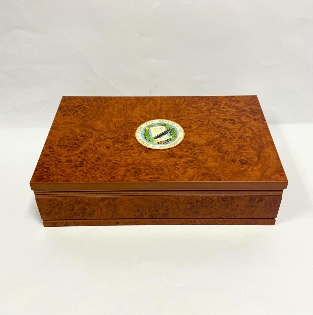 Large Burlwood Keepsake Box with Senate Seal